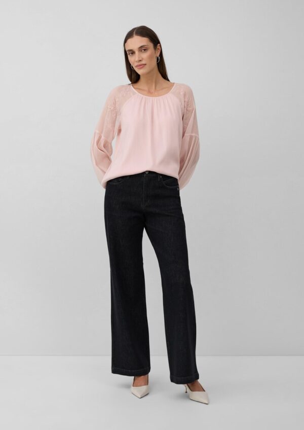 Leichte Chiffon-Bluse mit Schmuck-Applikation