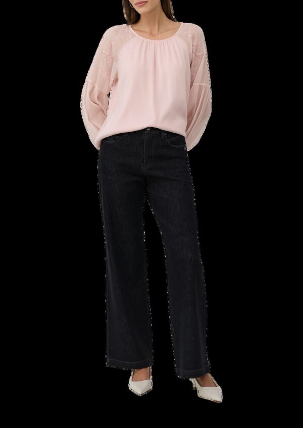 Leichte Chiffon-Bluse mit Schmuck-Applikation