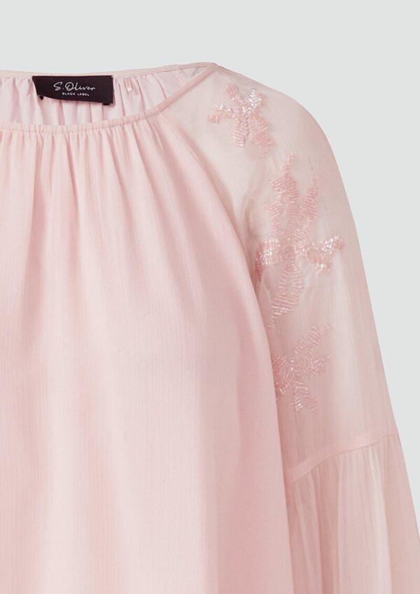Leichte Chiffon-Bluse mit Schmuck-Applikation