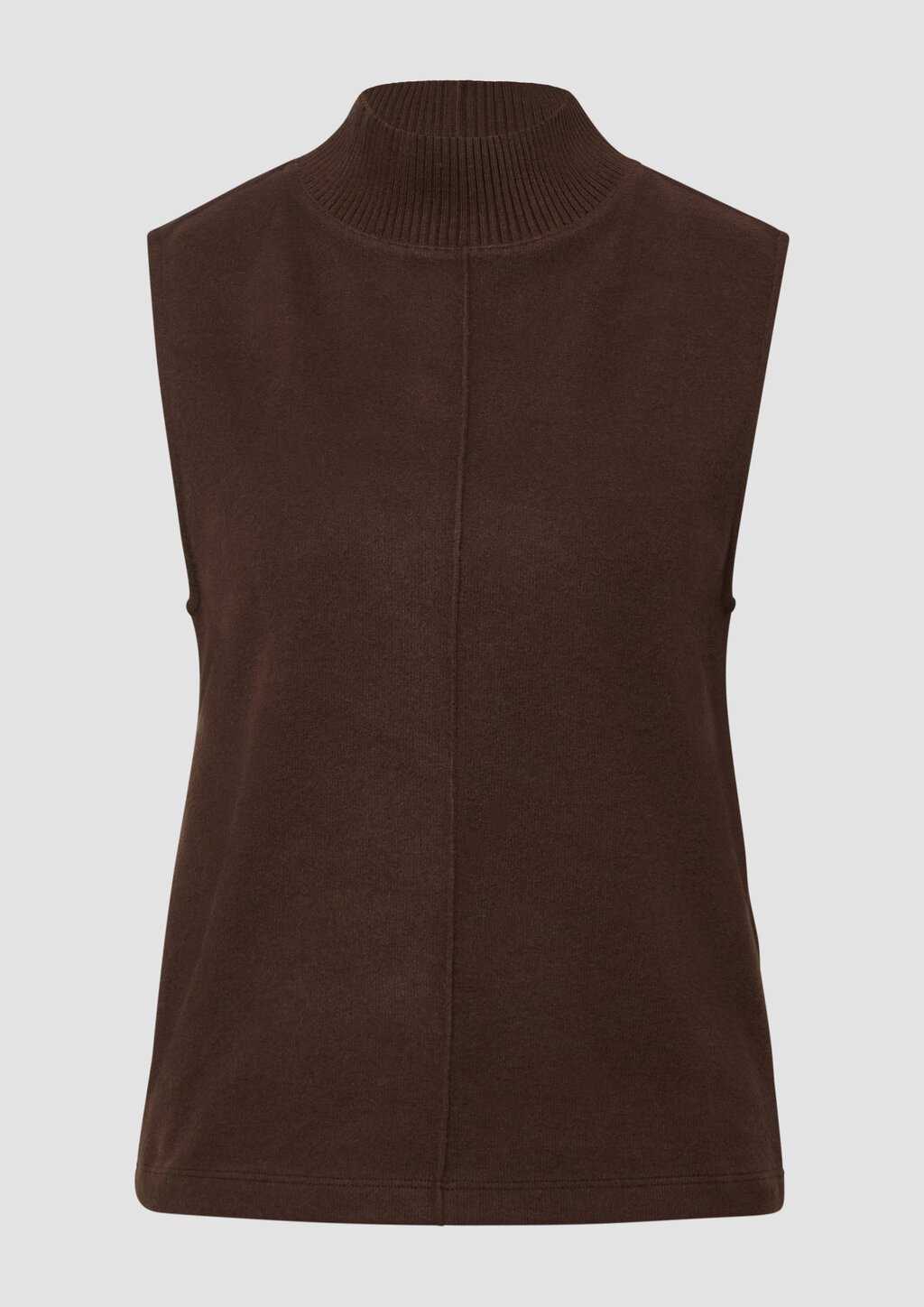 Ärmelloses Sweatshirt mit geripptem Stehkragen