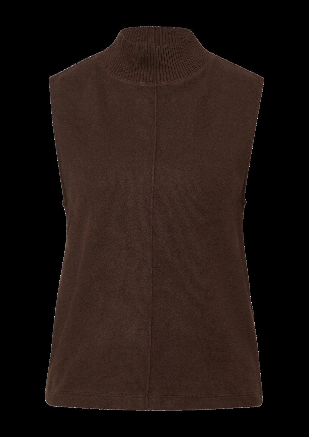 Ärmelloses Sweatshirt mit geripptem Stehkragen