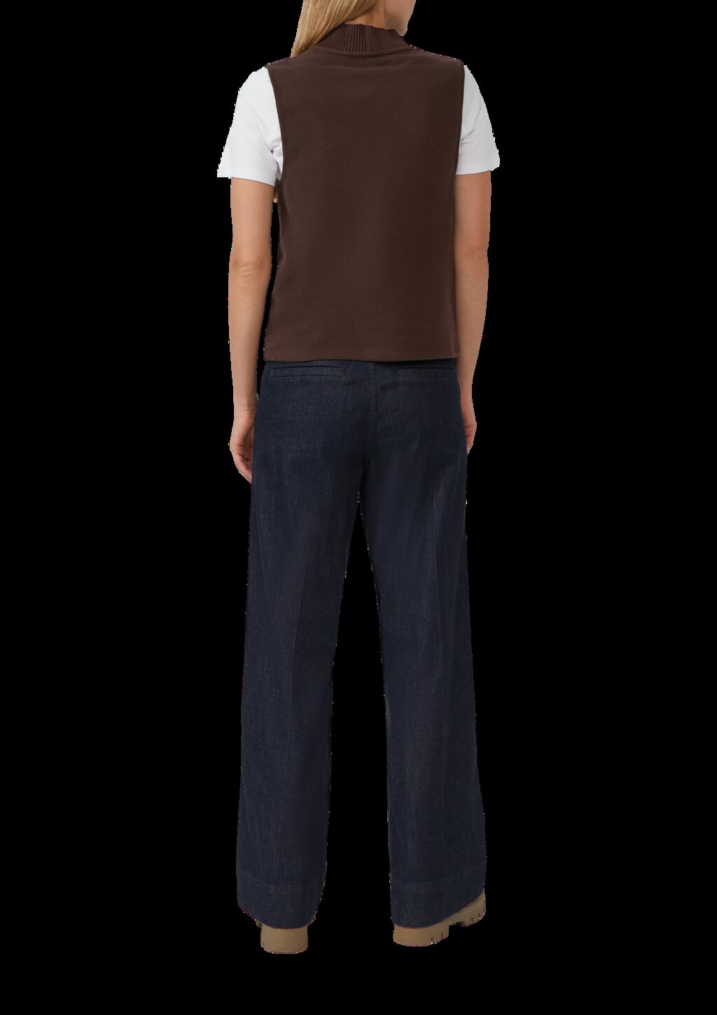 Ärmelloses Sweatshirt mit geripptem Stehkragen