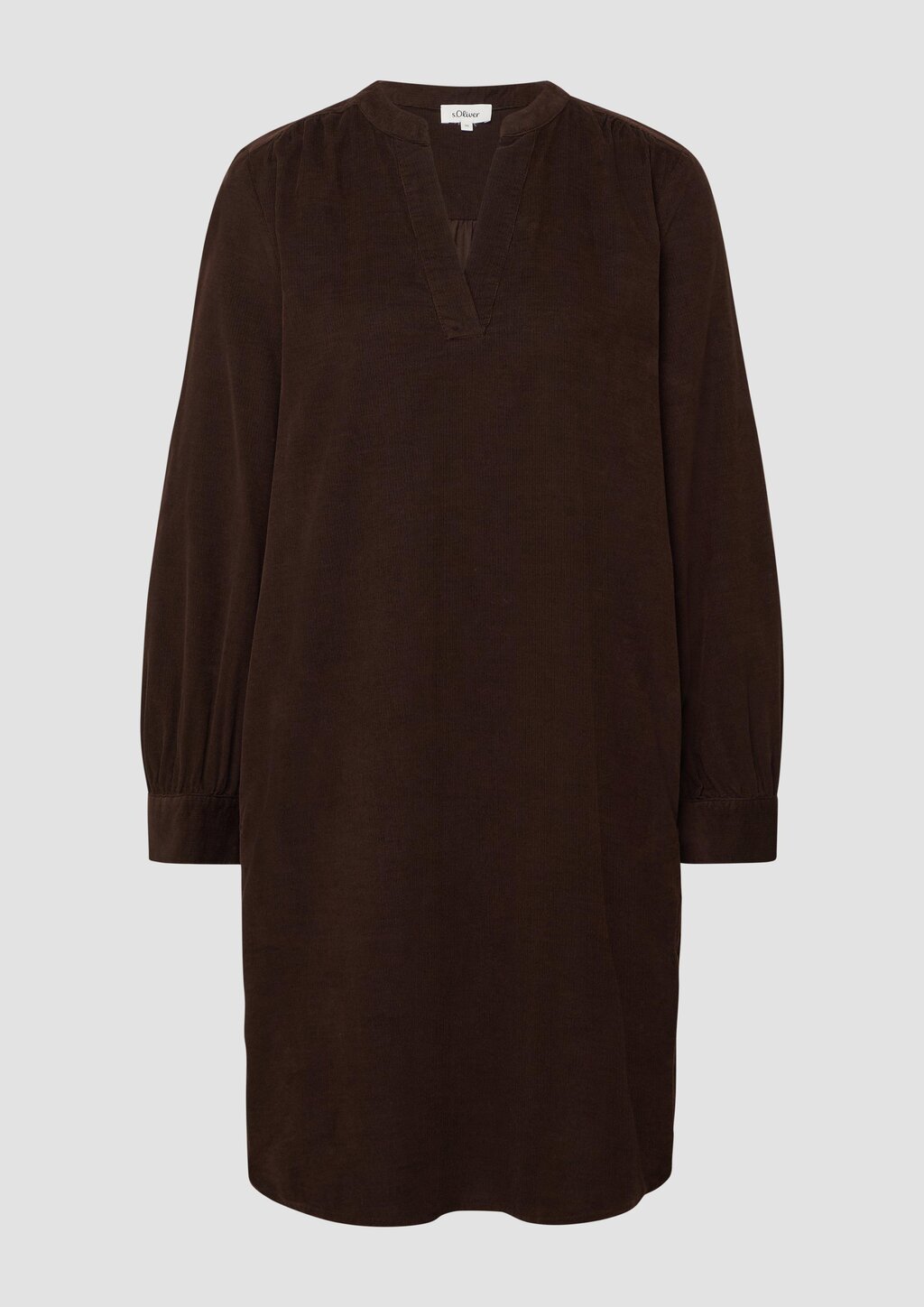 Feincord-Kleid mit seitlichen Eingrifftaschen