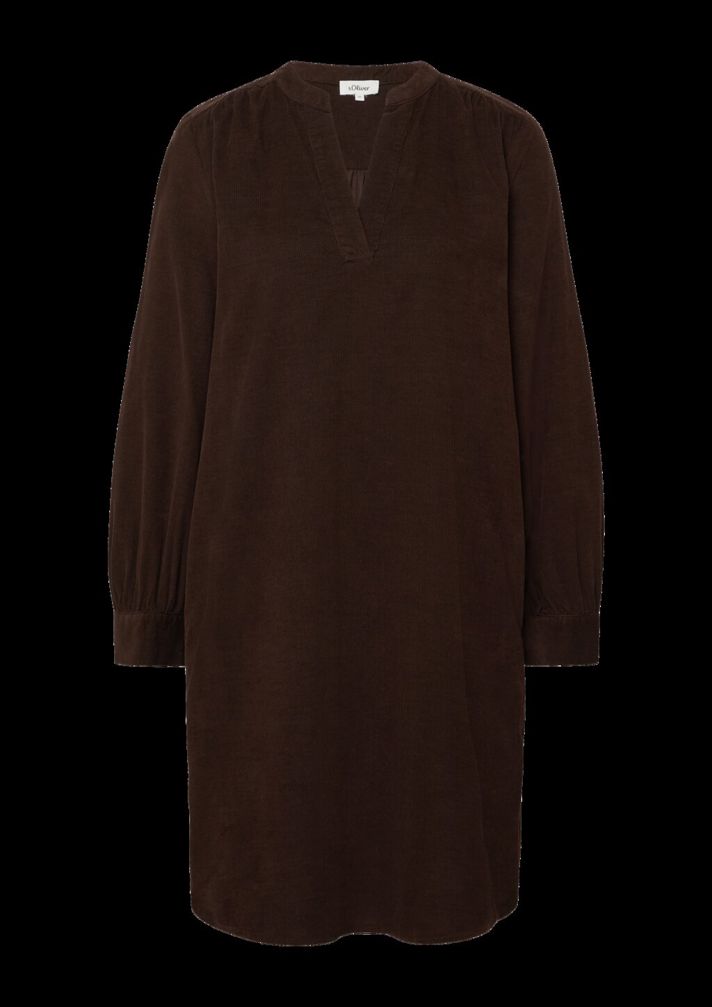 Feincord-Kleid mit seitlichen Eingrifftaschen