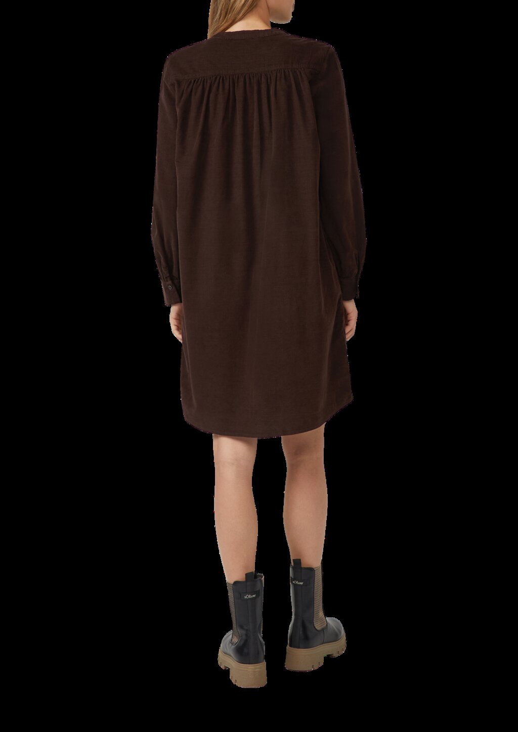 Feincord-Kleid mit seitlichen Eingrifftaschen