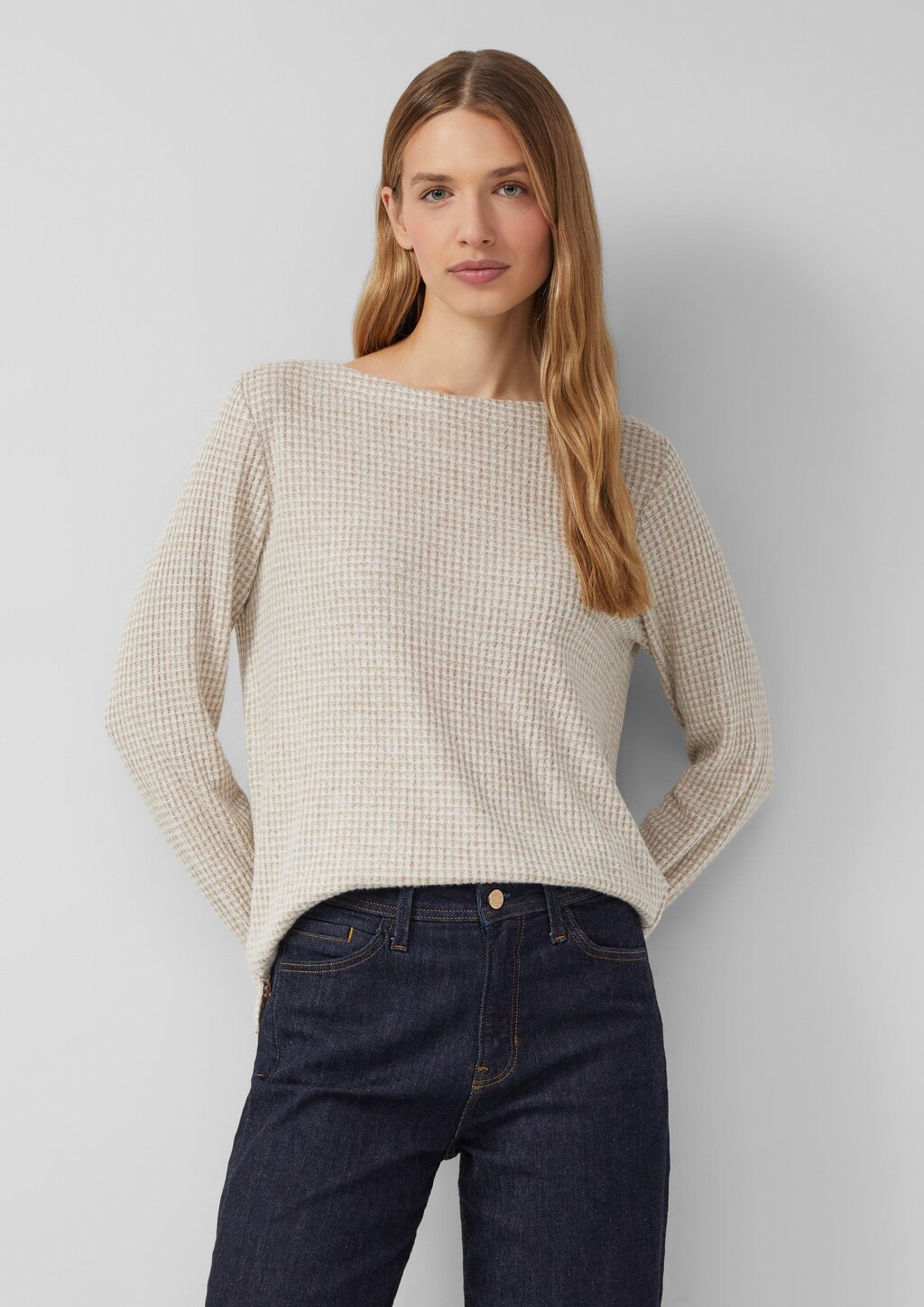 Weiches Shirt mit Waffelstruktur im Relaxed Fit