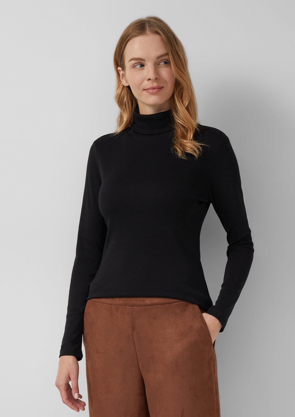 Longsleeve im Slim Fit mit Rollkragen