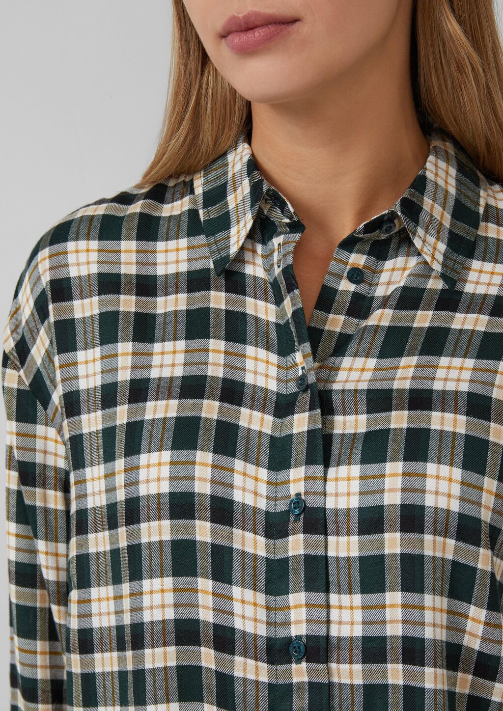 Hemdbluse im Relaxed Fit mit Raffung am Rücken