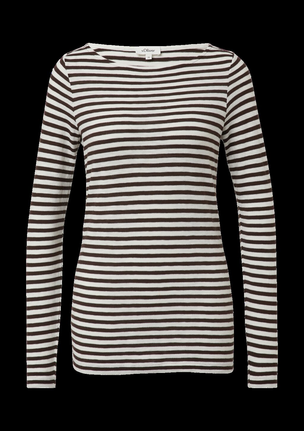 Longsleeve in Streifen-Optik mit U-Bootausschnitt