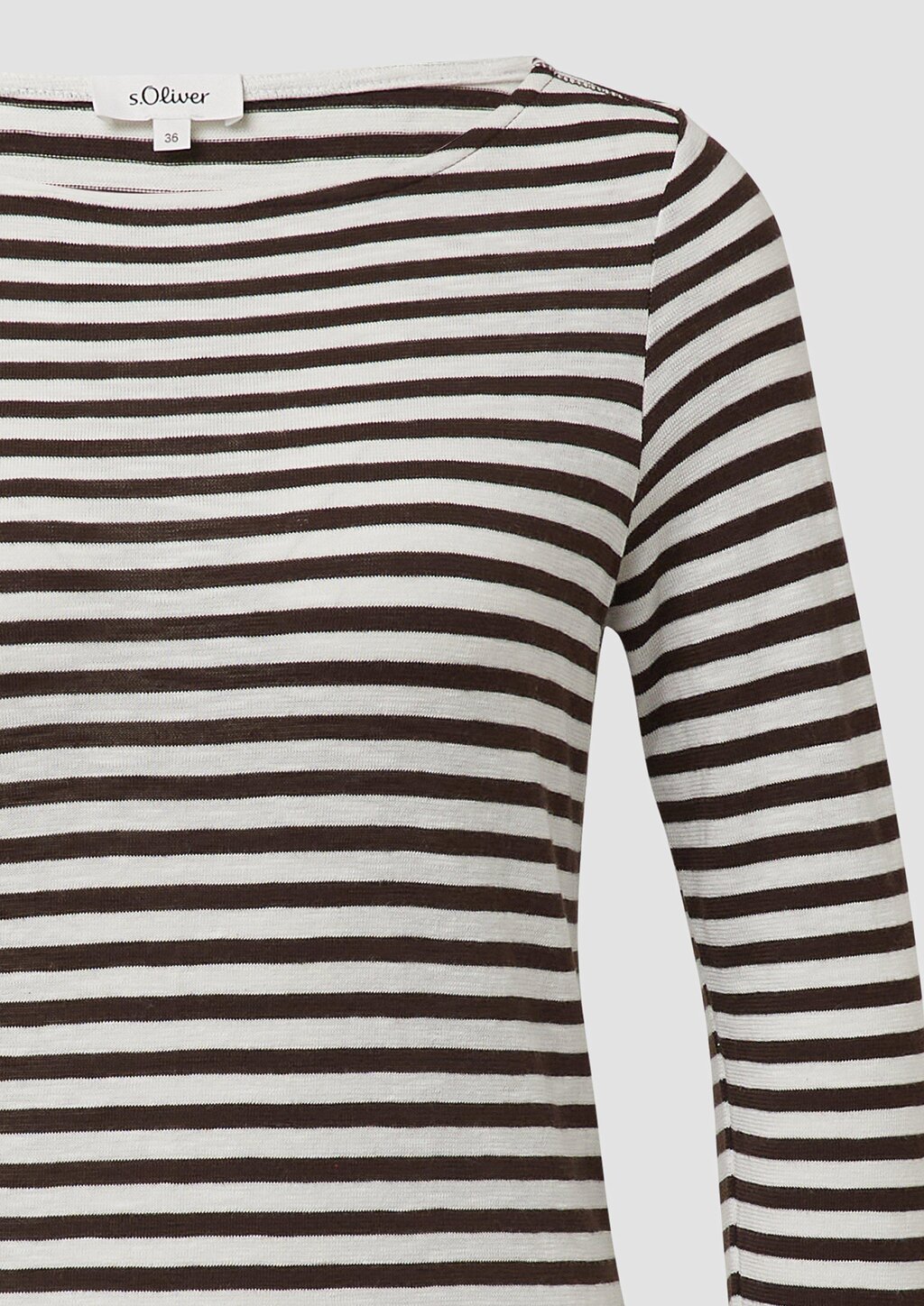 Longsleeve in Streifen-Optik mit U-Bootausschnitt