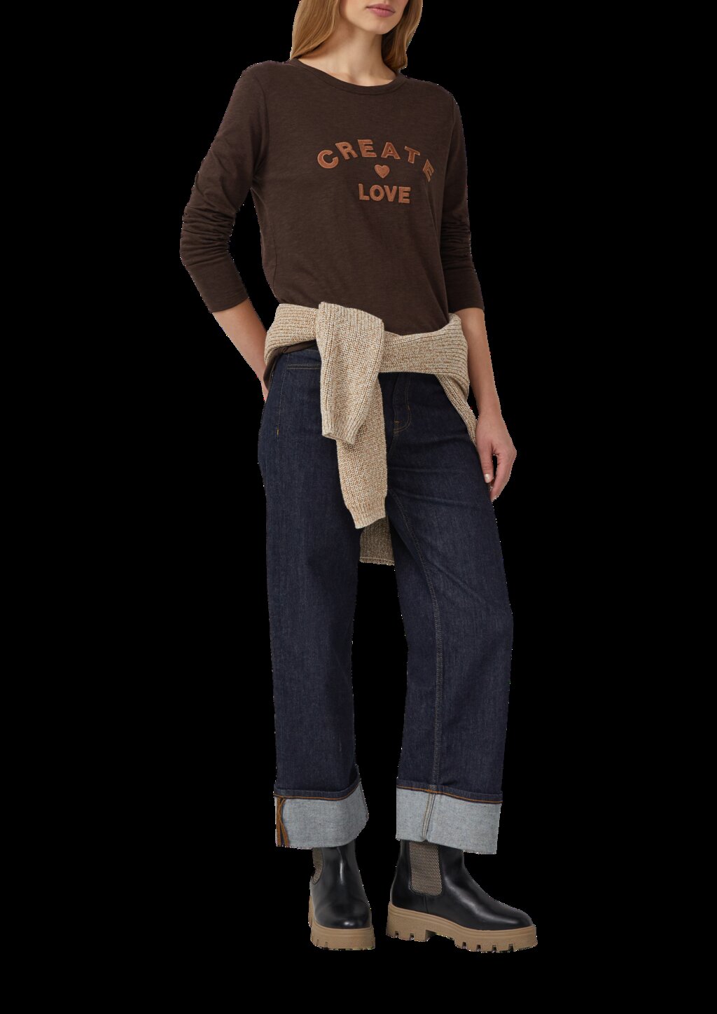 Longsleeve mit appliziertem Artwork