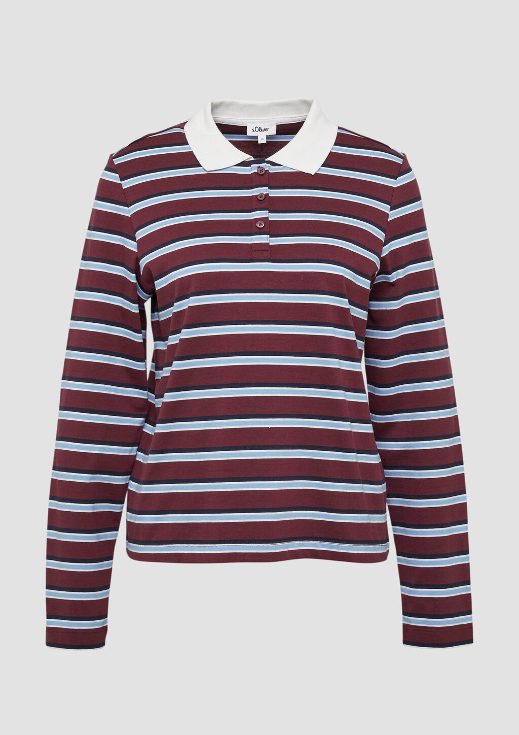 Langarm-Poloshirt mit Streifen