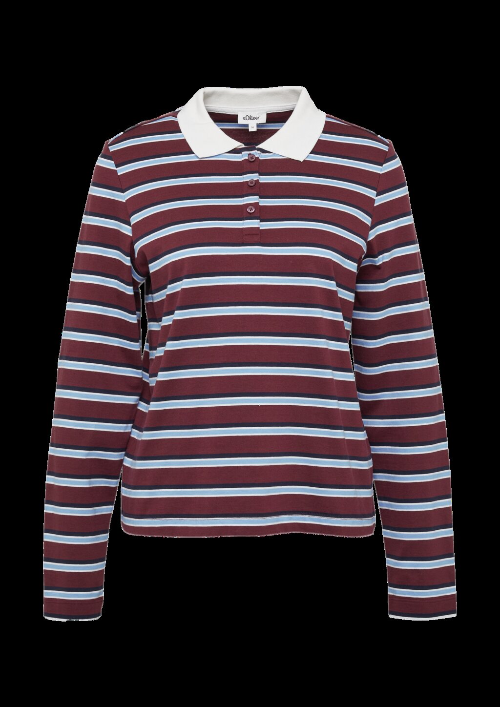 Langarm-Poloshirt mit Streifen