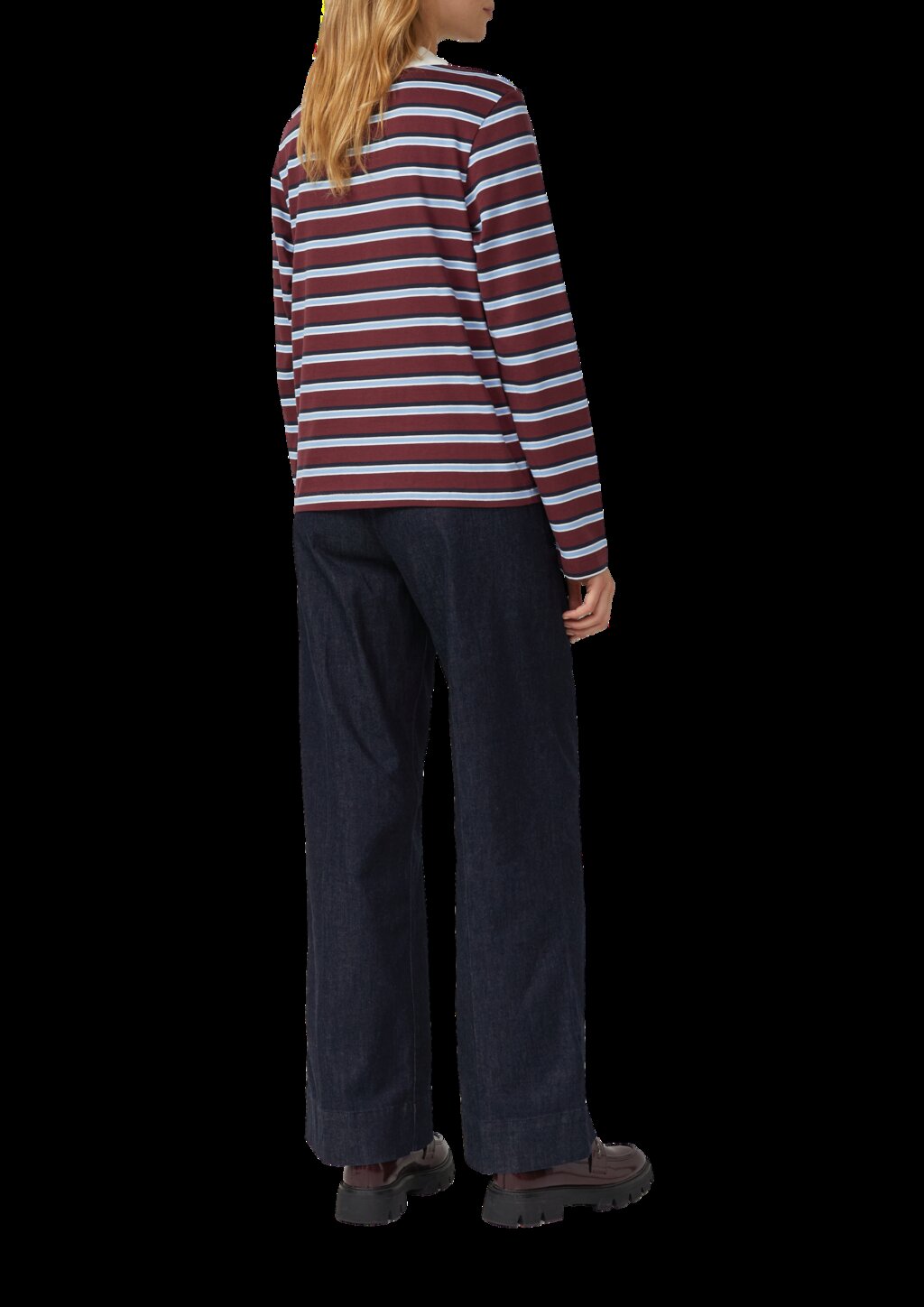 Langarm-Poloshirt mit Streifen