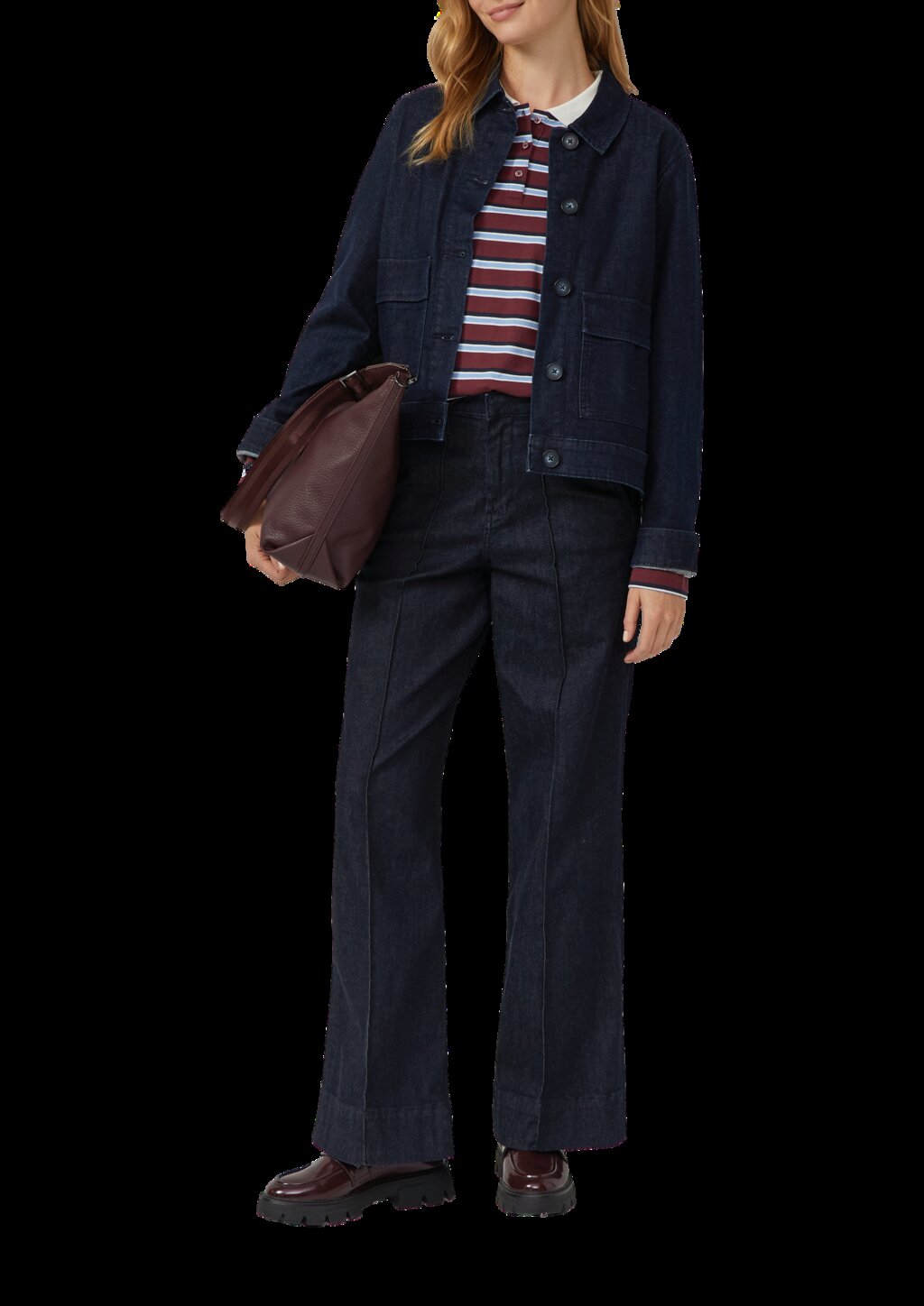 Langarm-Poloshirt mit Streifen