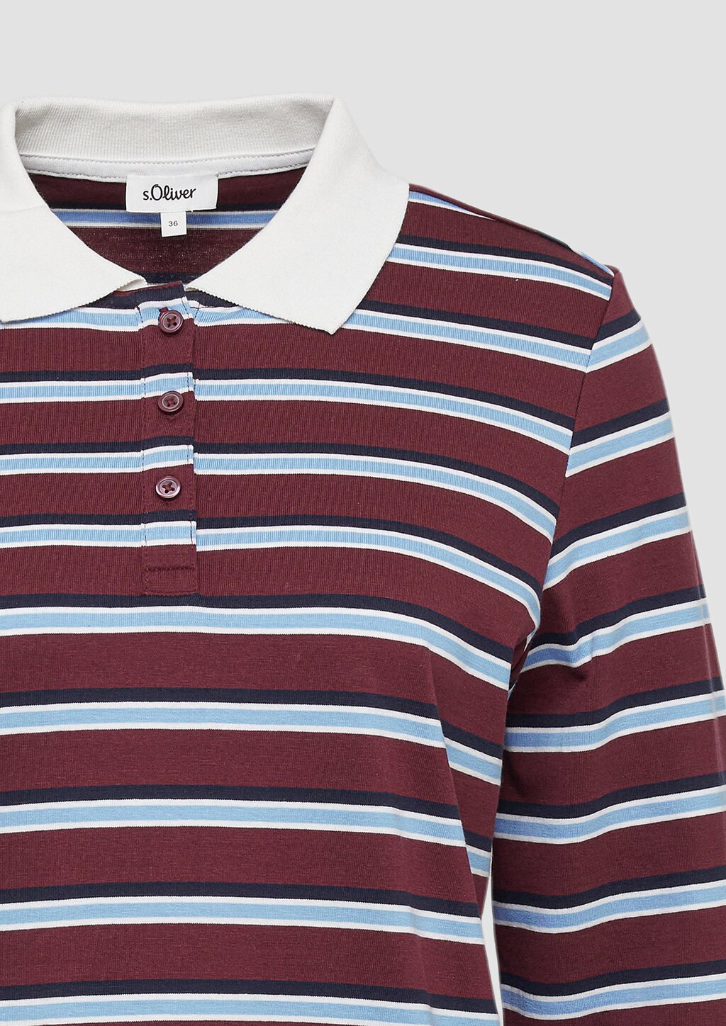 Langarm-Poloshirt mit Streifen