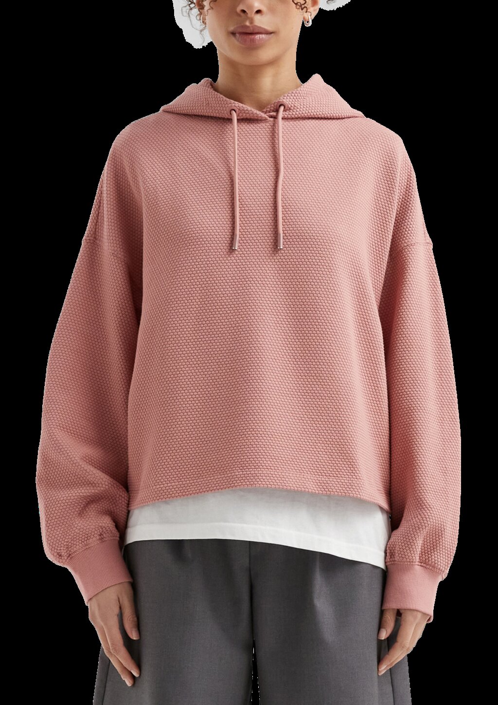 Sweatshirt mit Strukturmuster und Kapuze