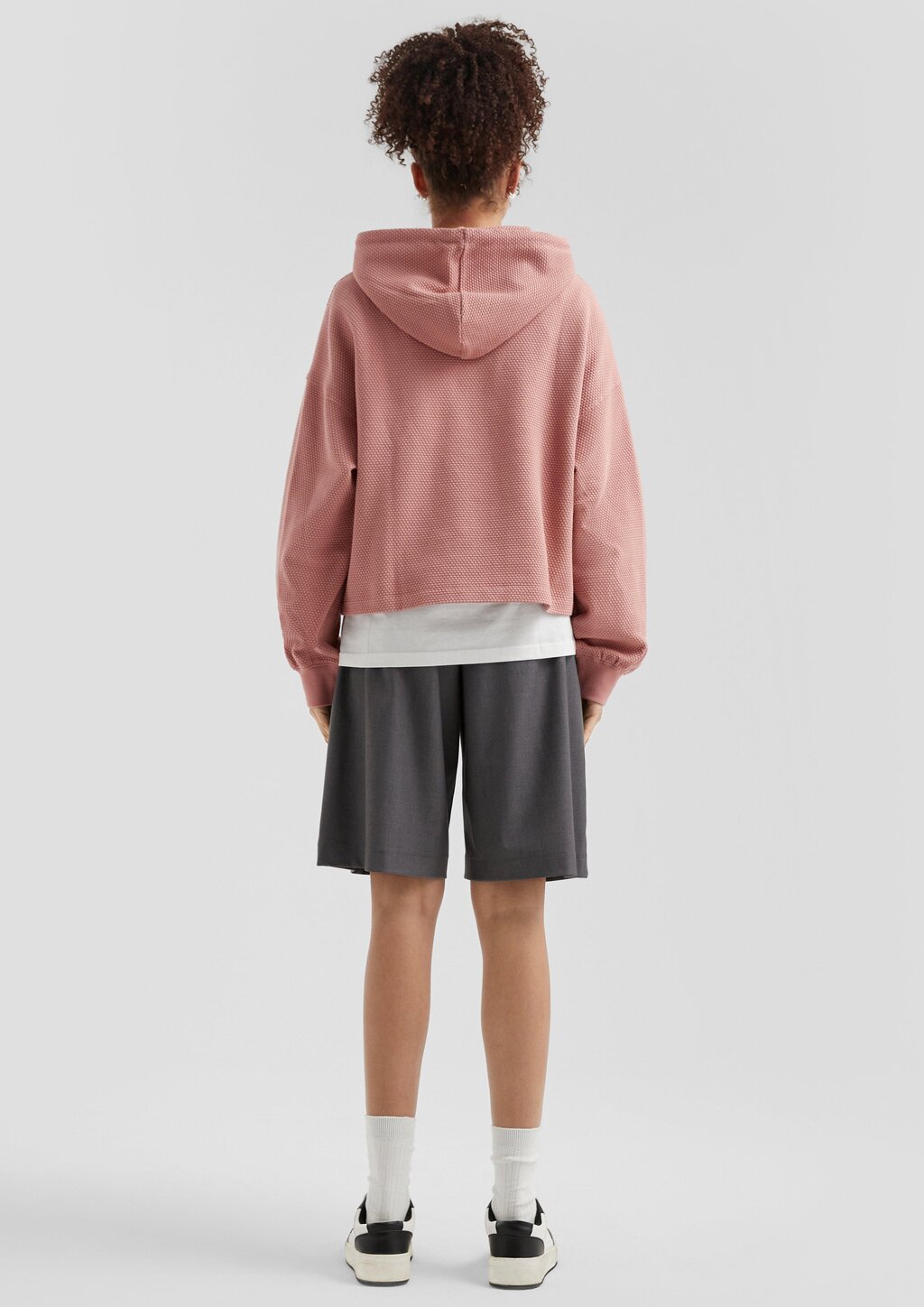 Sweatshirt mit Strukturmuster und Kapuze