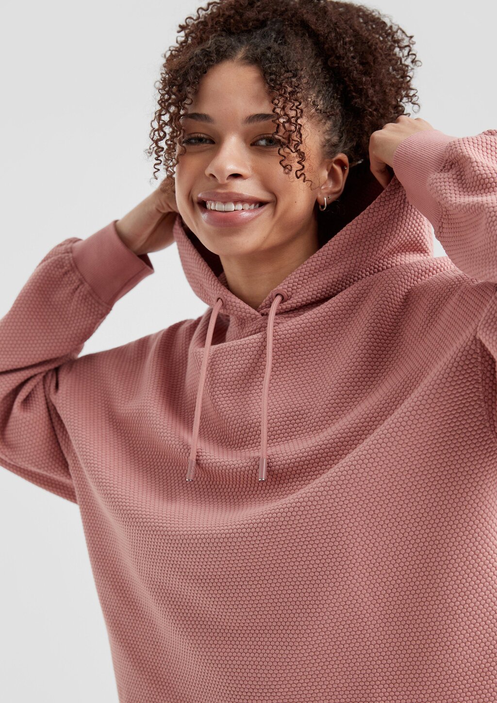 Sweatshirt mit Strukturmuster und Kapuze