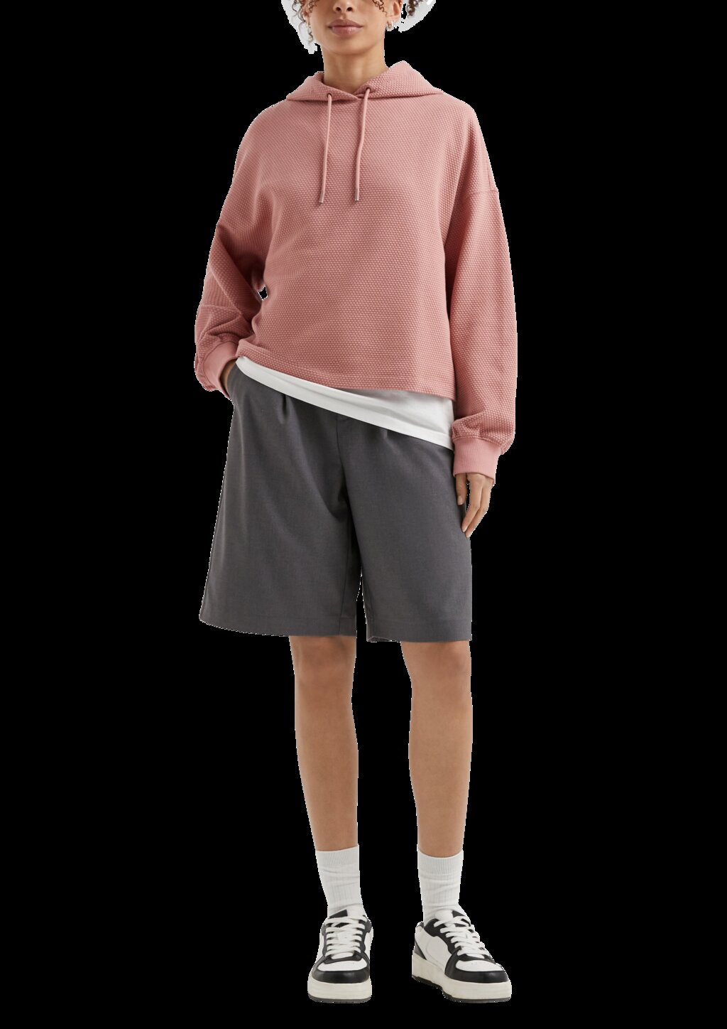 Sweatshirt mit Strukturmuster und Kapuze