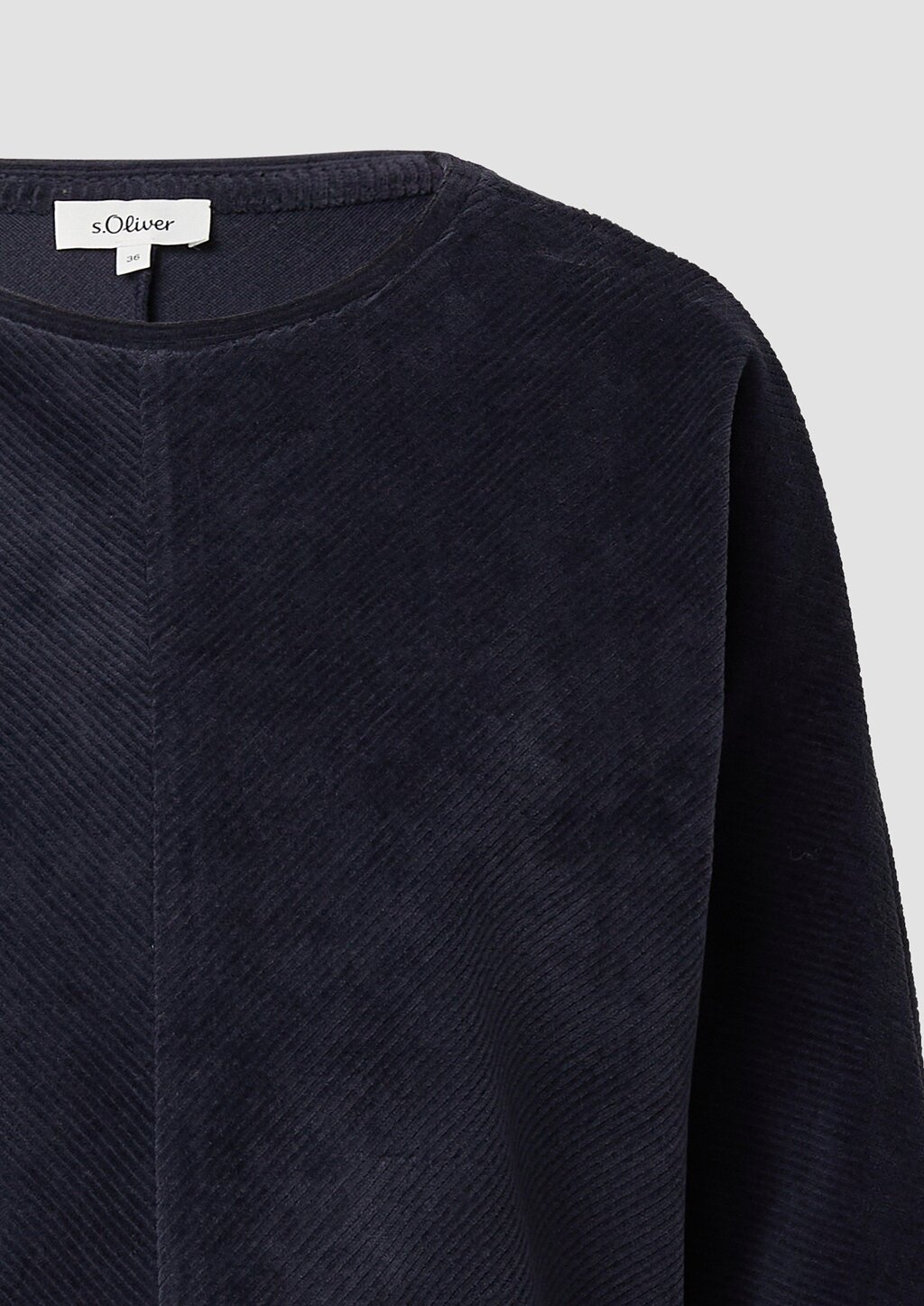 Cord-Shirt mit Teilungsnaht und Fledermausärmeln