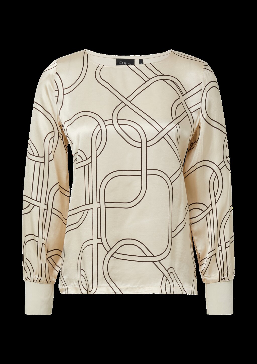 Satinierte Viskose-Bluse mit Print