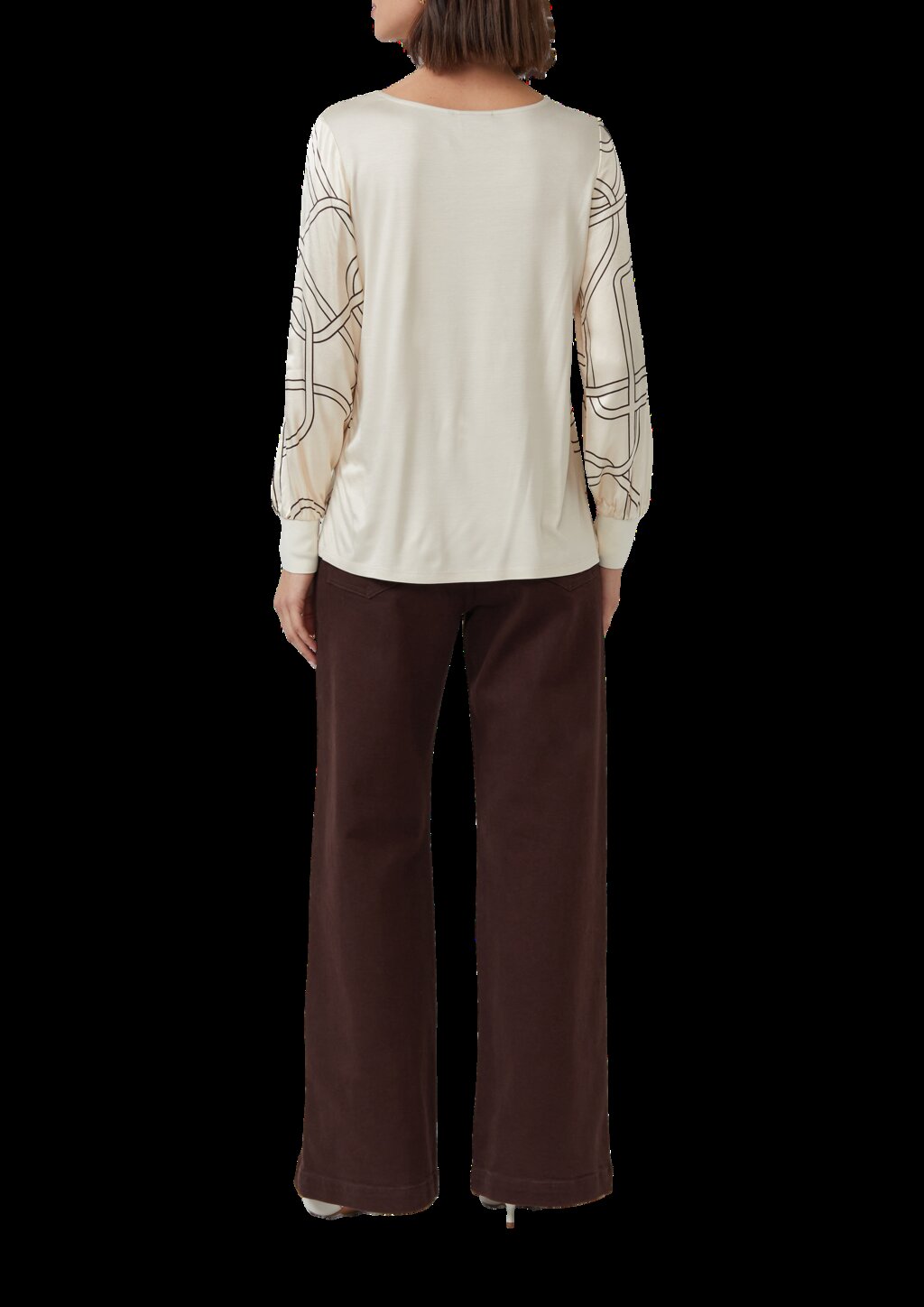 Satinierte Viskose-Bluse mit Print