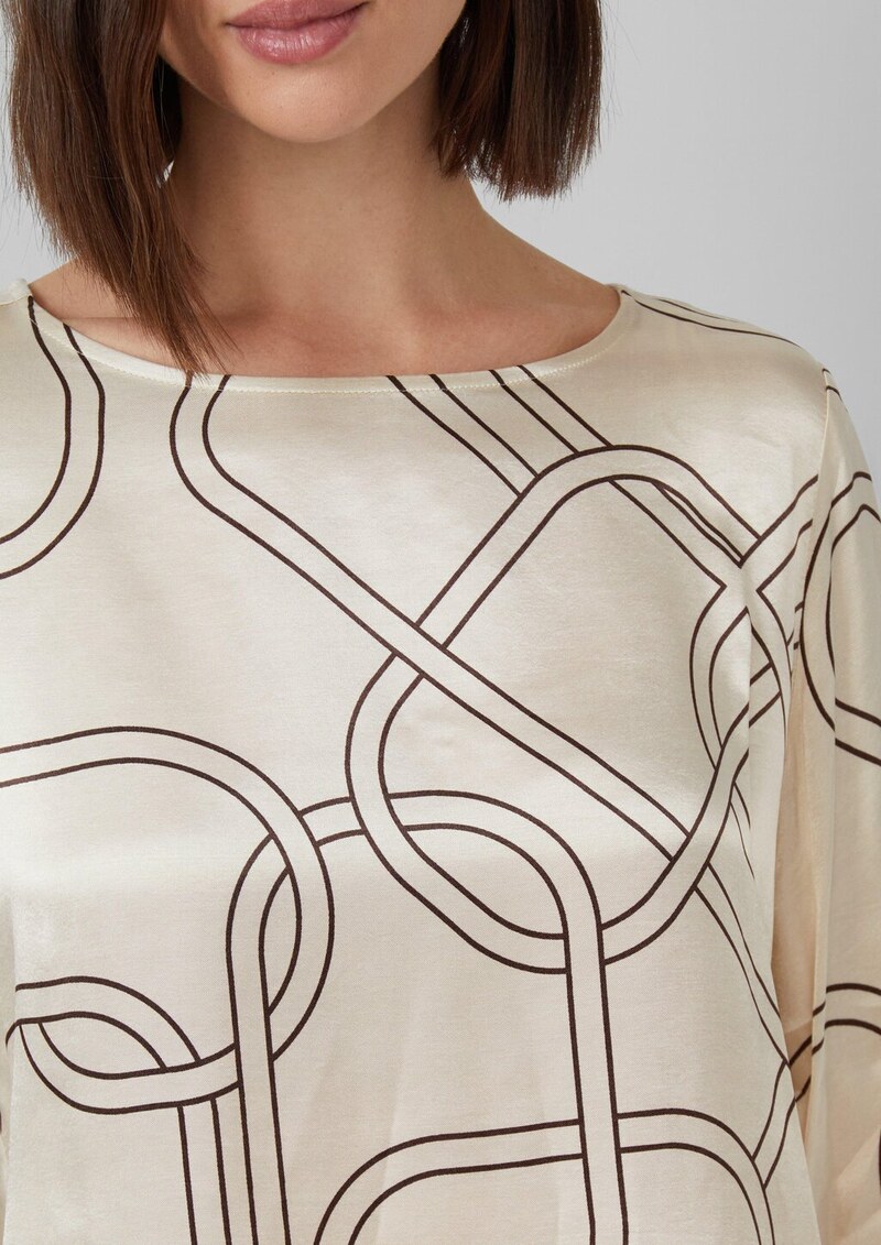 Satinierte Viskose-Bluse mit Print