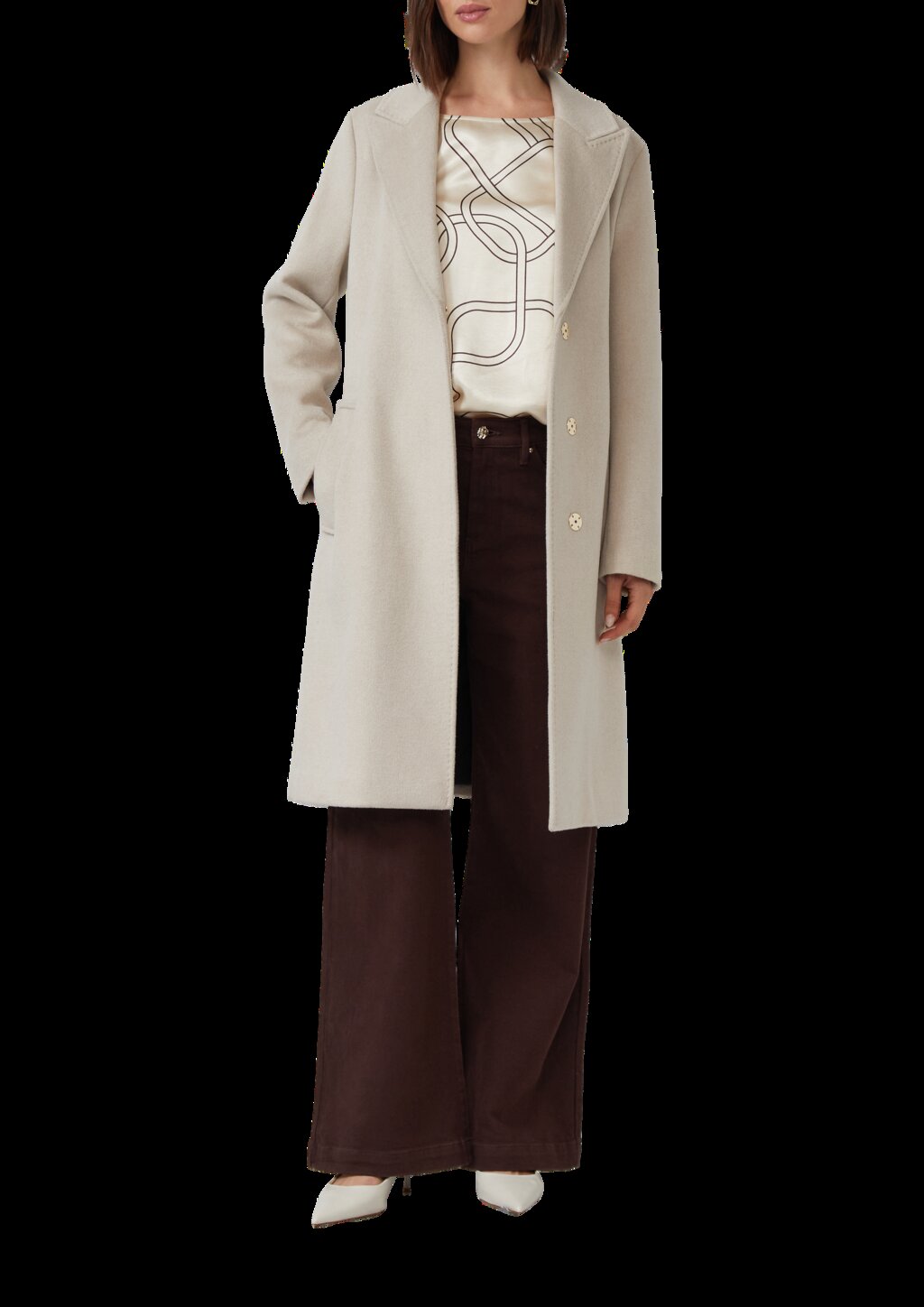 Satinierte Viskose-Bluse mit Print