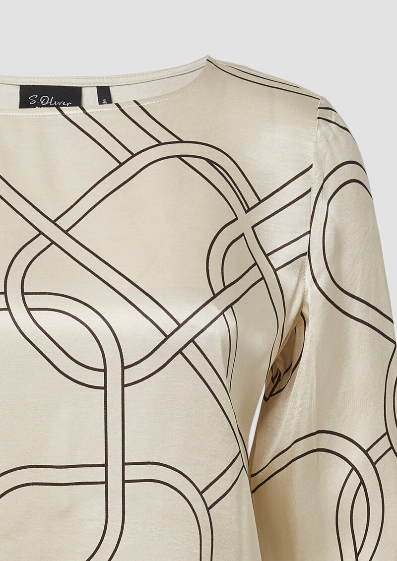 Satinierte Viskose-Bluse mit Print
