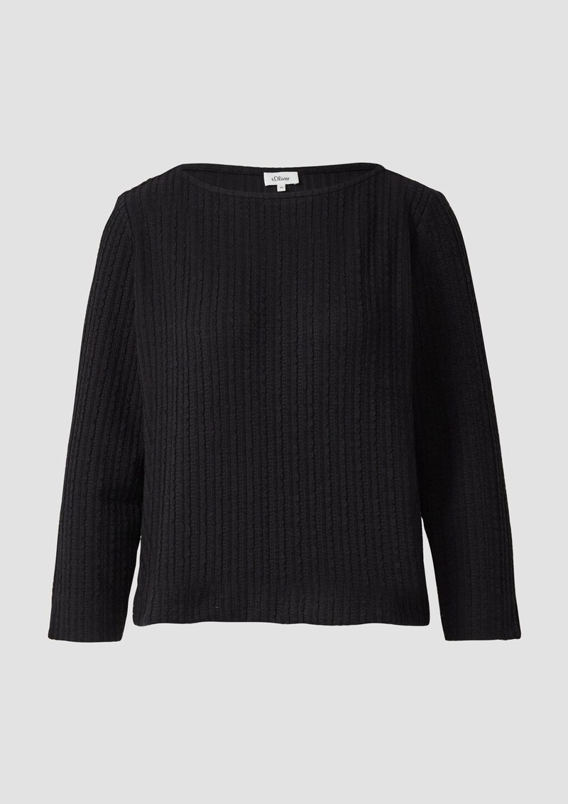 Strukturiertes Shirt mit verkürztem Ärmel