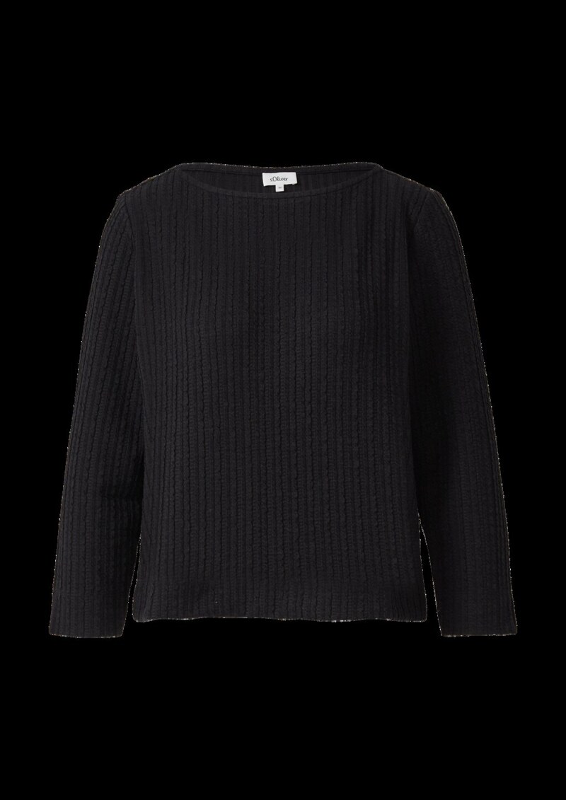 Strukturiertes Shirt mit verkürztem Ärmel