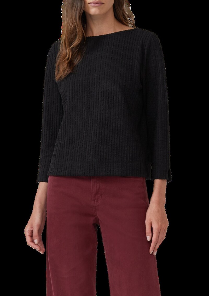 Strukturiertes Shirt mit verkürztem Ärmel