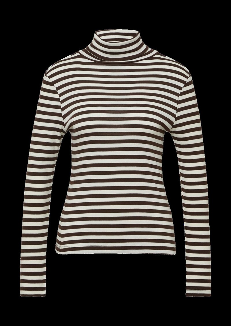 Gestreiftes Longsleeve im Slim Fit mit Rollkragen