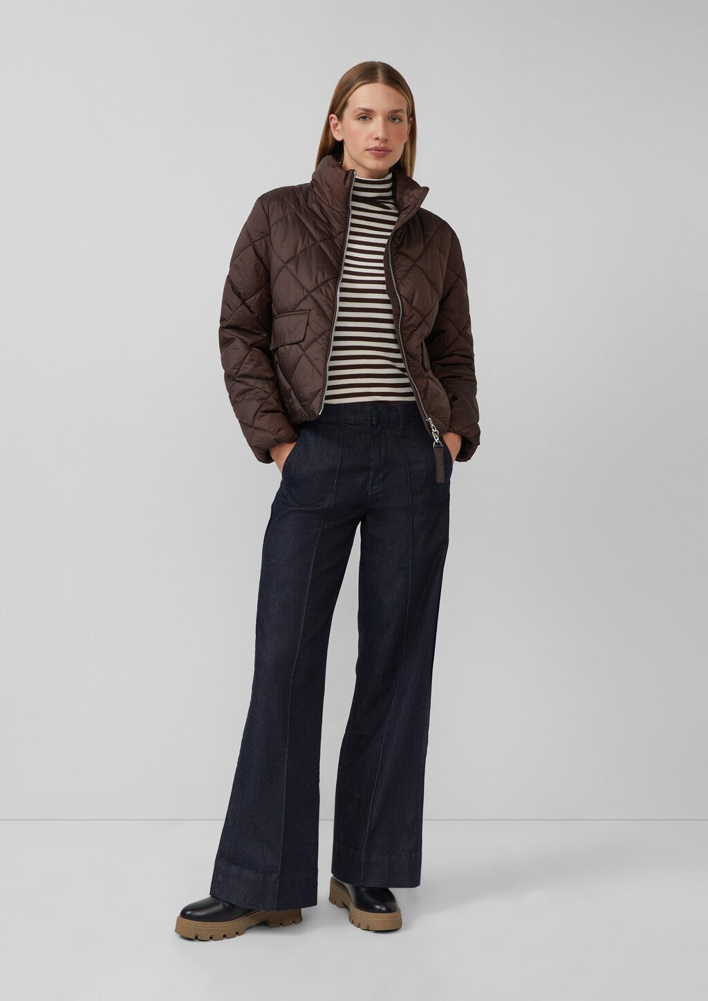 Gestreiftes Longsleeve im Slim Fit mit Rollkragen