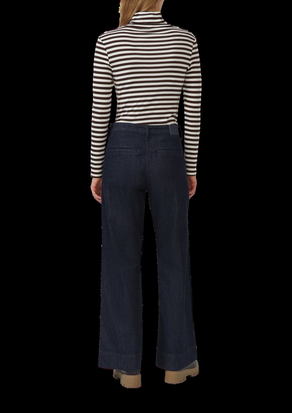 Gestreiftes Longsleeve im Slim Fit mit Rollkragen