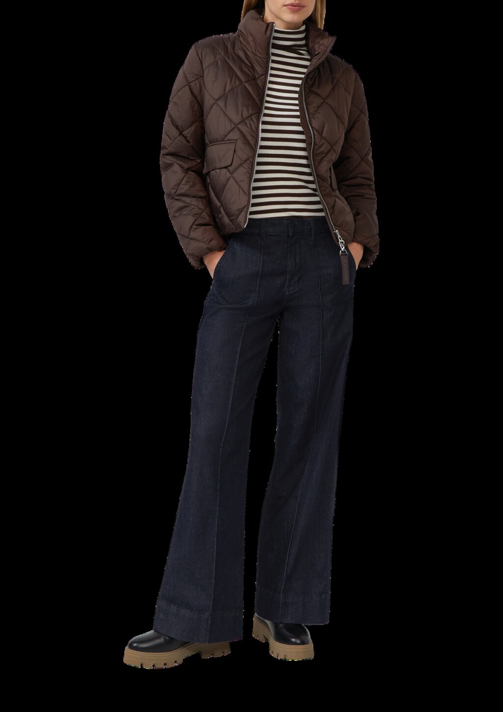 Gestreiftes Longsleeve im Slim Fit mit Rollkragen