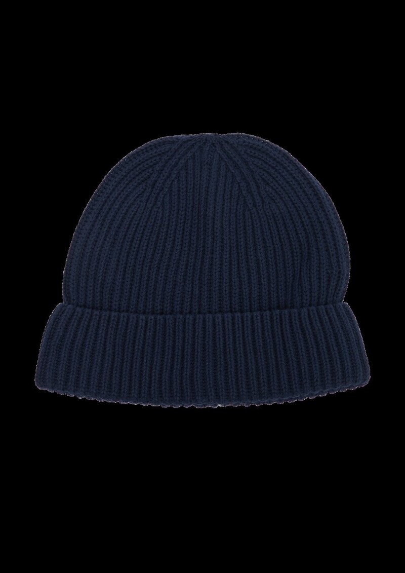 Gestrickte Baumwoll-Beanie mit Umschlag