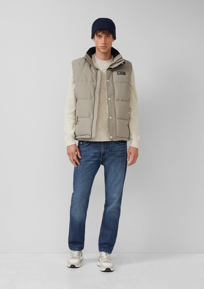 Gestrickte Baumwoll-Beanie mit Umschlag