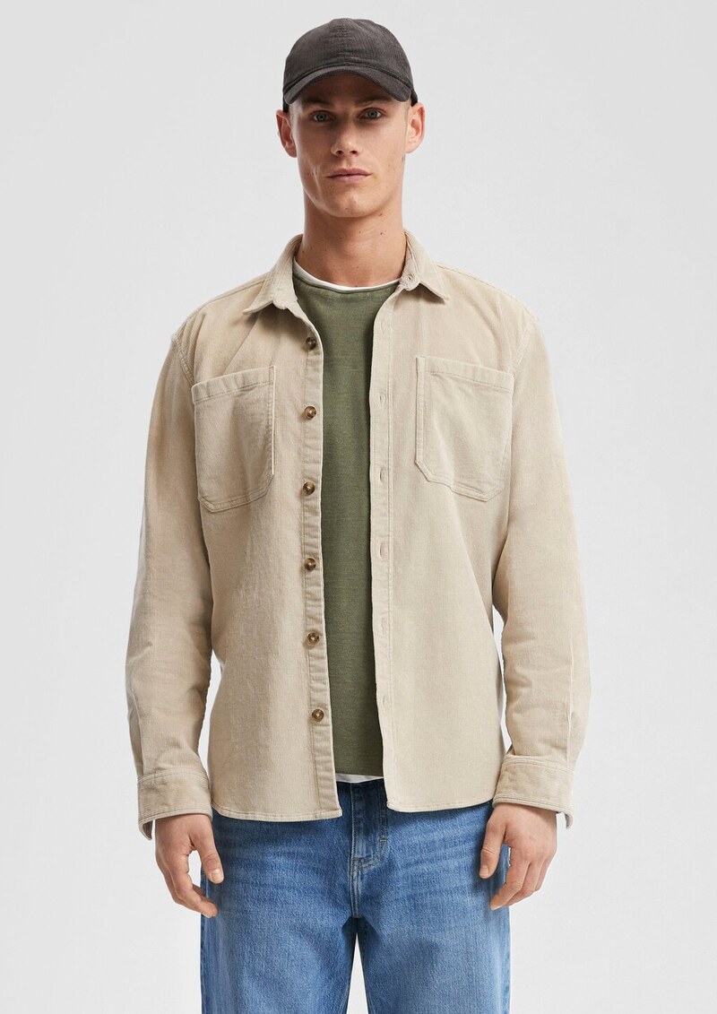 Overshirt aus Cord mit aufgestetzten Taschen