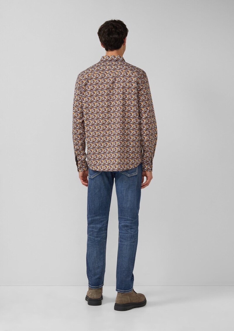 Regular Fit: Hemd mit Allover-Print und Brusttasche