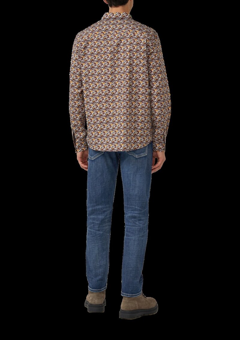 Regular Fit: Hemd mit Allover-Print und Brusttasche