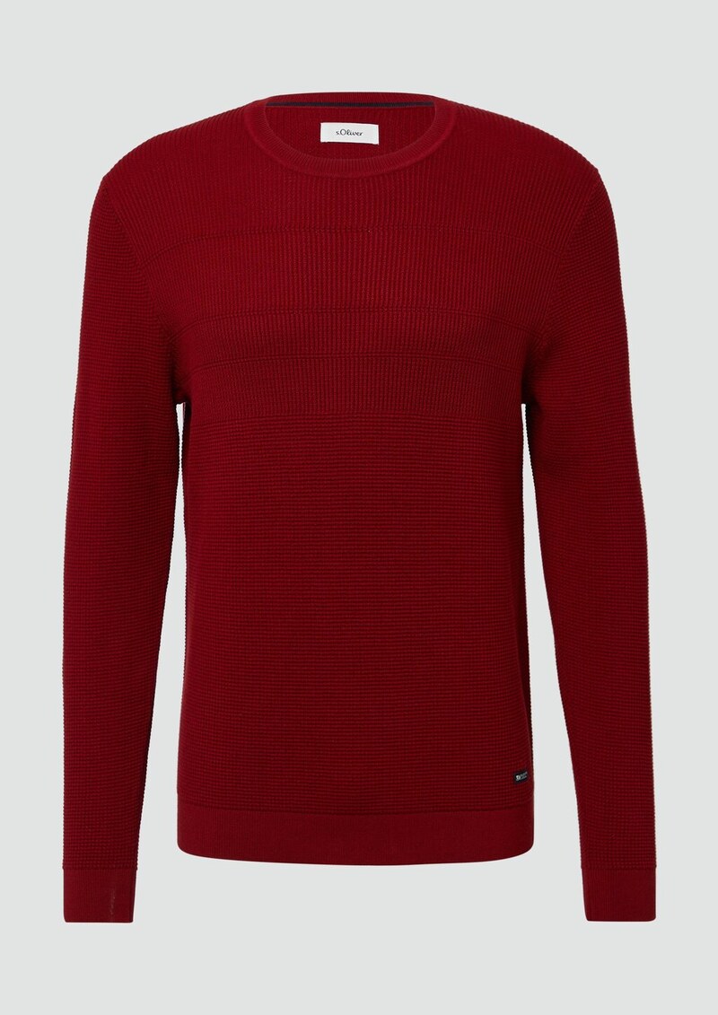Strukturmix-Pullover aus reiner Baumwolle