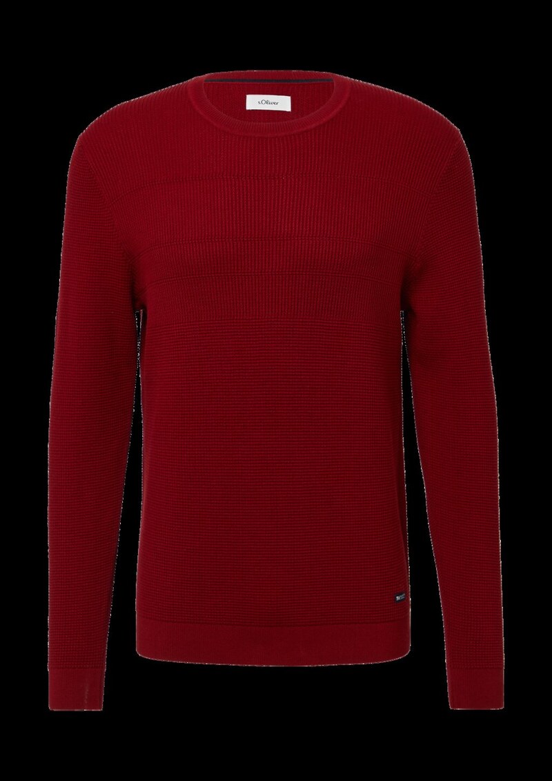Strukturmix-Pullover aus reiner Baumwolle