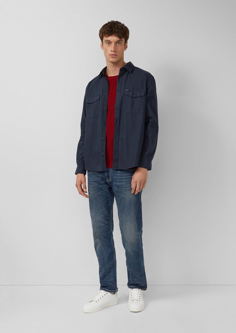 Strukturmix-Pullover aus reiner Baumwolle