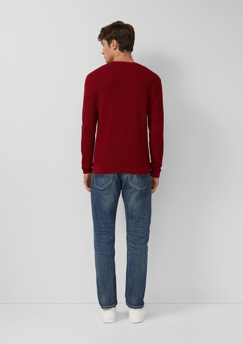 Strukturmix-Pullover aus reiner Baumwolle