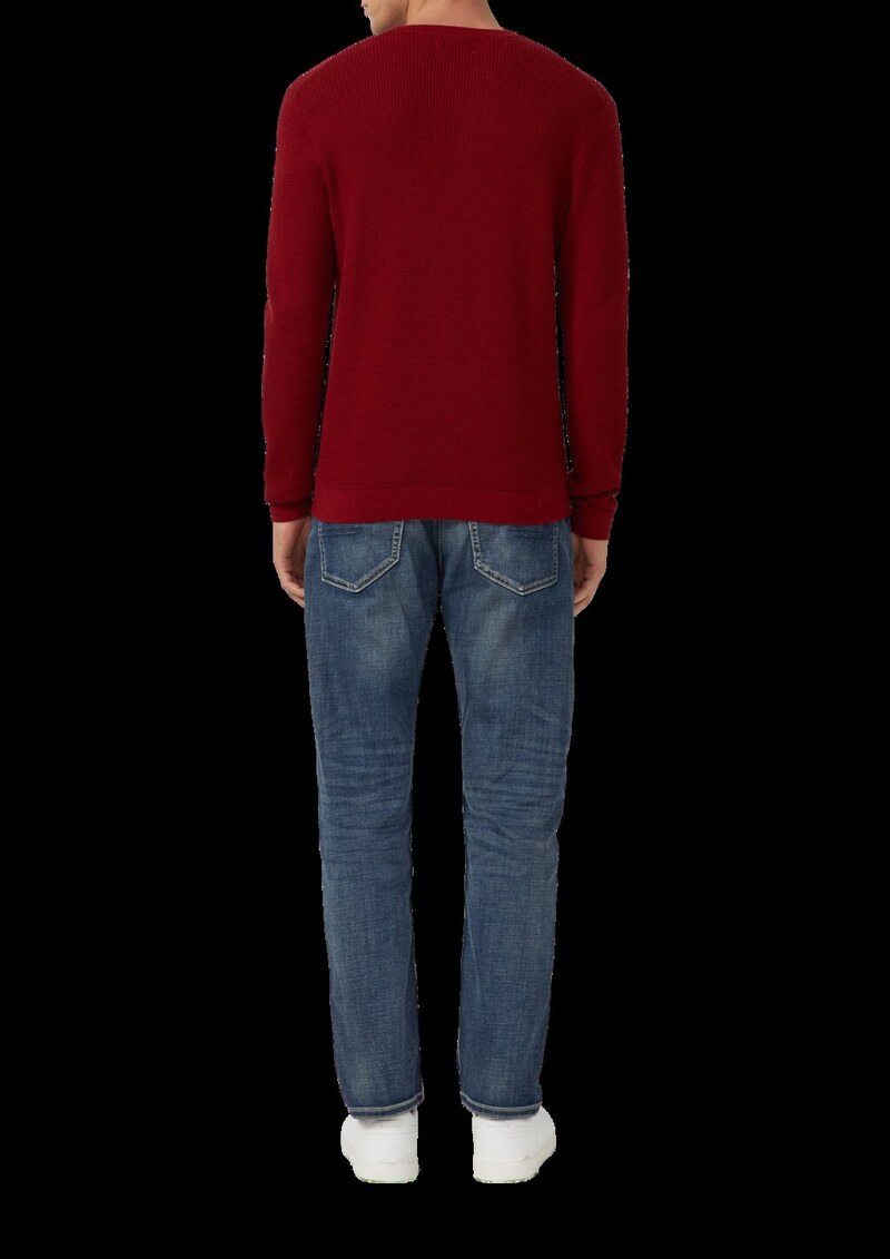 Strukturmix-Pullover aus reiner Baumwolle