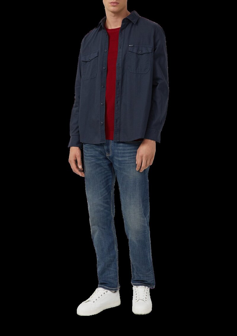 Strukturmix-Pullover aus reiner Baumwolle