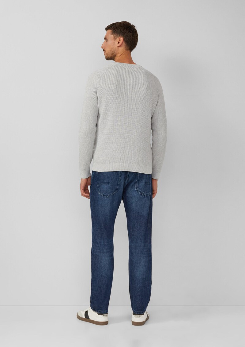 Strickpullover mit Brusttasche und Druckknopf