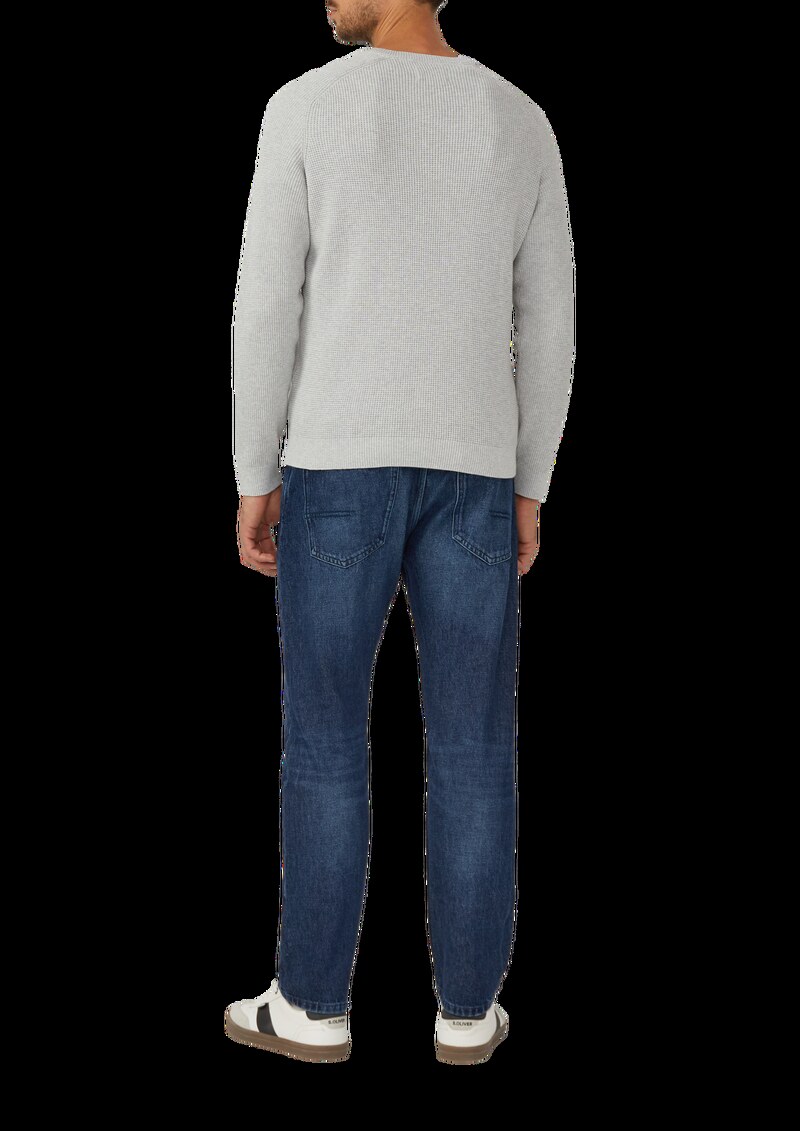 Strickpullover mit Brusttasche und Druckknopf